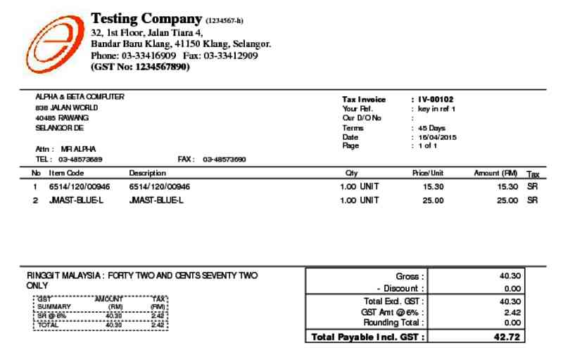 30 Tax Invoice Half